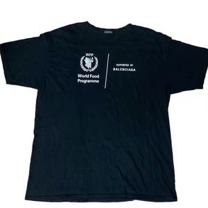 Balenciaga World Food Programme Black Tee Men’s Medium